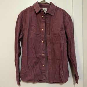 purple corduroy button up brand new